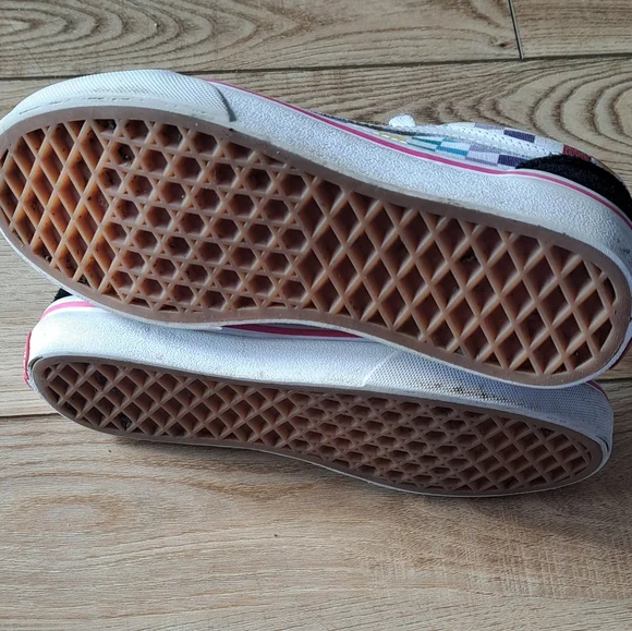 Vans old skool lace rainbow checker sneakers kids size 2 - Picture 5 of 6